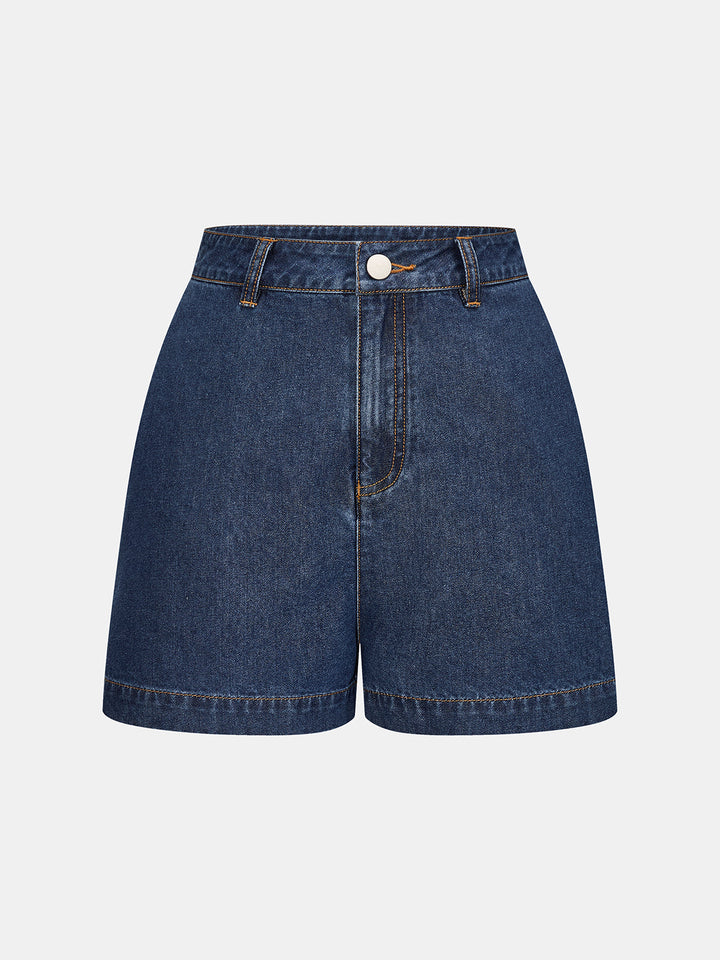 Peplum Denim Cami Top & Shorts Set