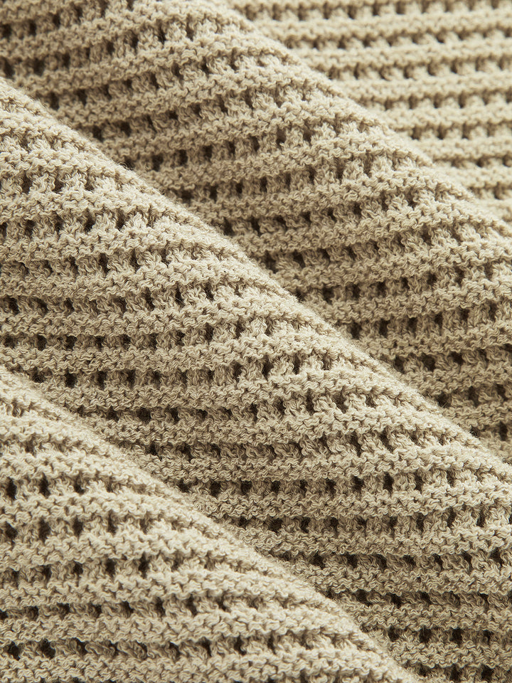 Open Knit Sleeveless Tank Top & Shorts Set