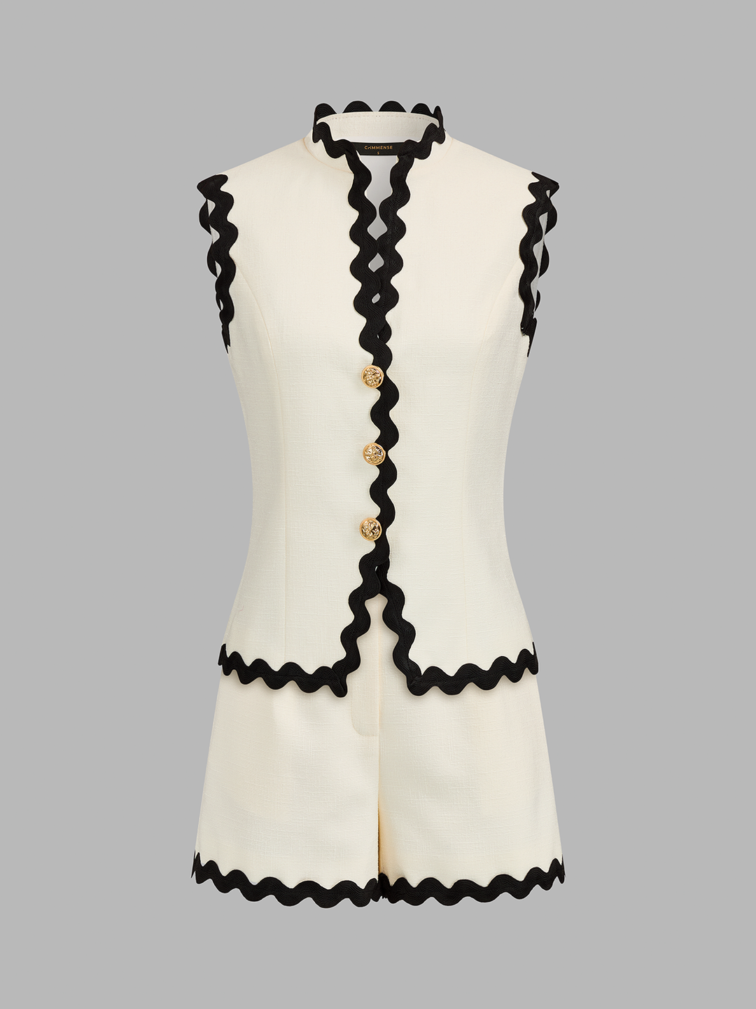 Scallop Trim Two Piece Shorts Set