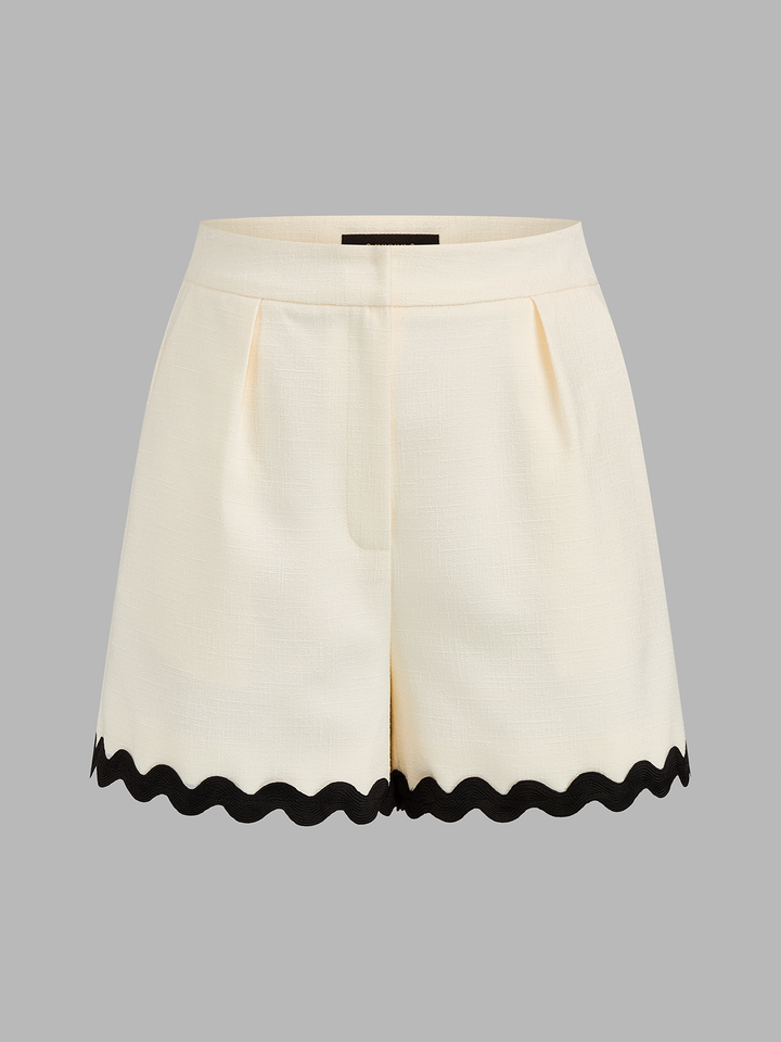 Scallop Trim Two Piece Shorts Set