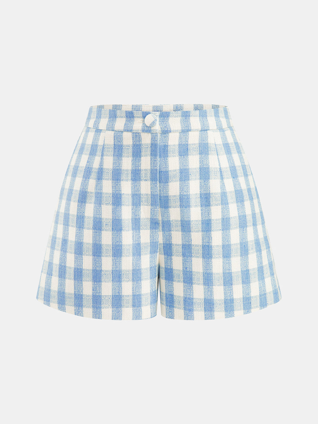 3D Flower Gingham Halter Vest & Shorts Set
