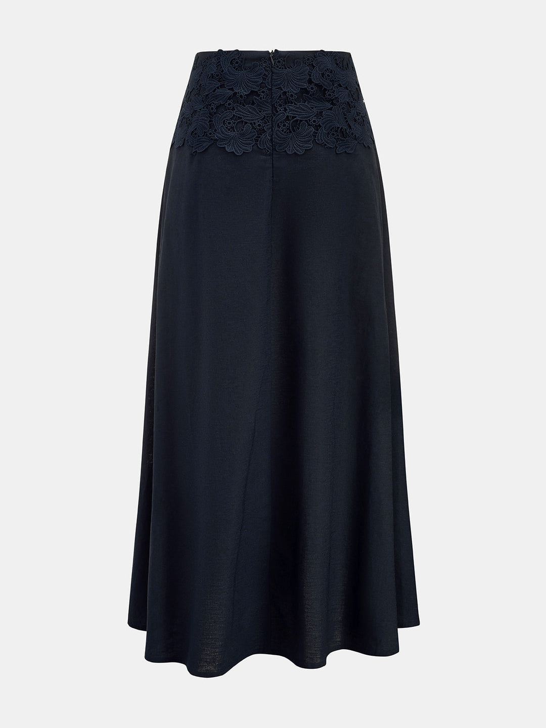Cotton Linen Top & Lace Waist Skirt Set