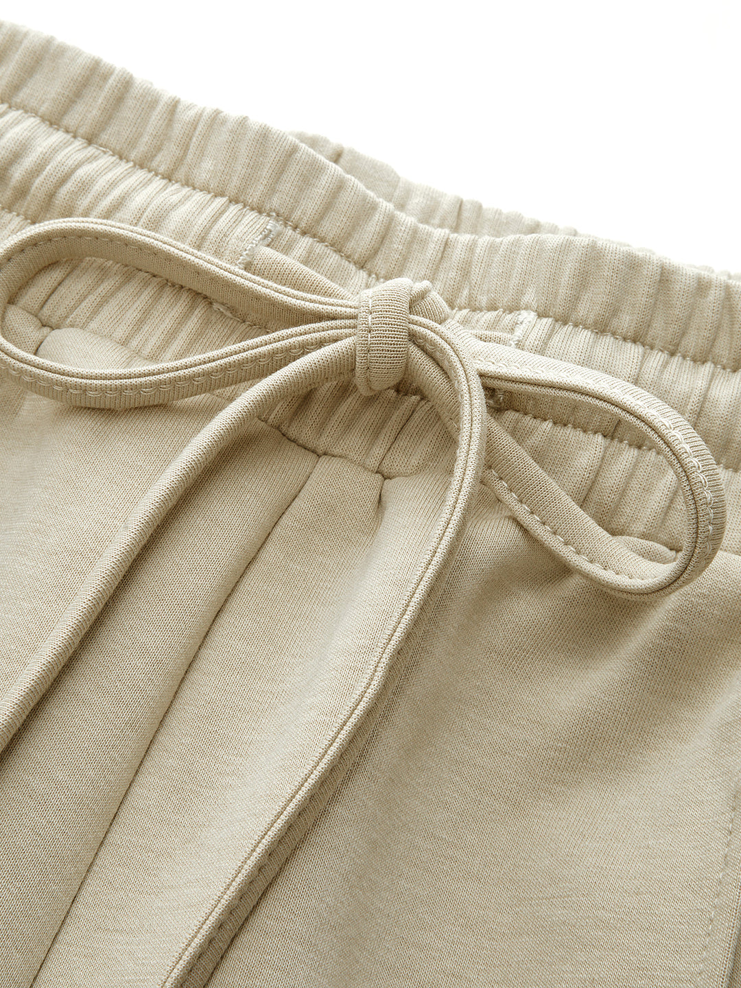 Contrast Trim V-Neck Top & Drawstring Shorts Set